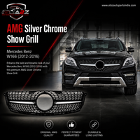 Diamond Black Chrome Show Grill  Compatible With Mercedes  Benz ML-Class W166 (2012-2016) Tag 188