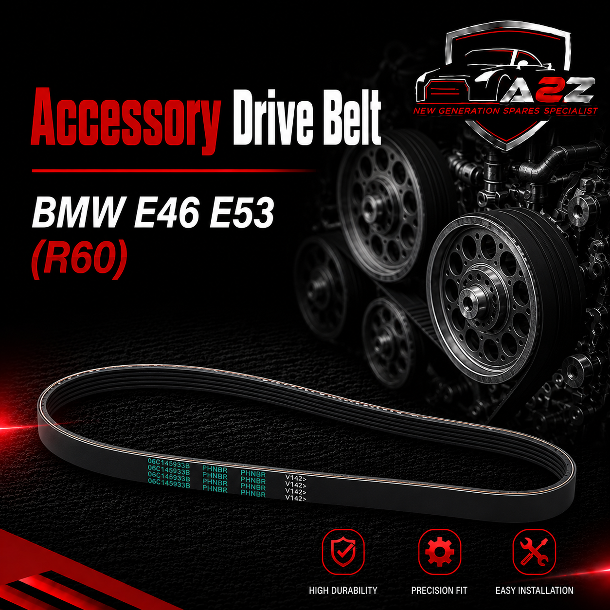 Accessory Drive Belt 11287512762 Compatible With BMW E46 E53