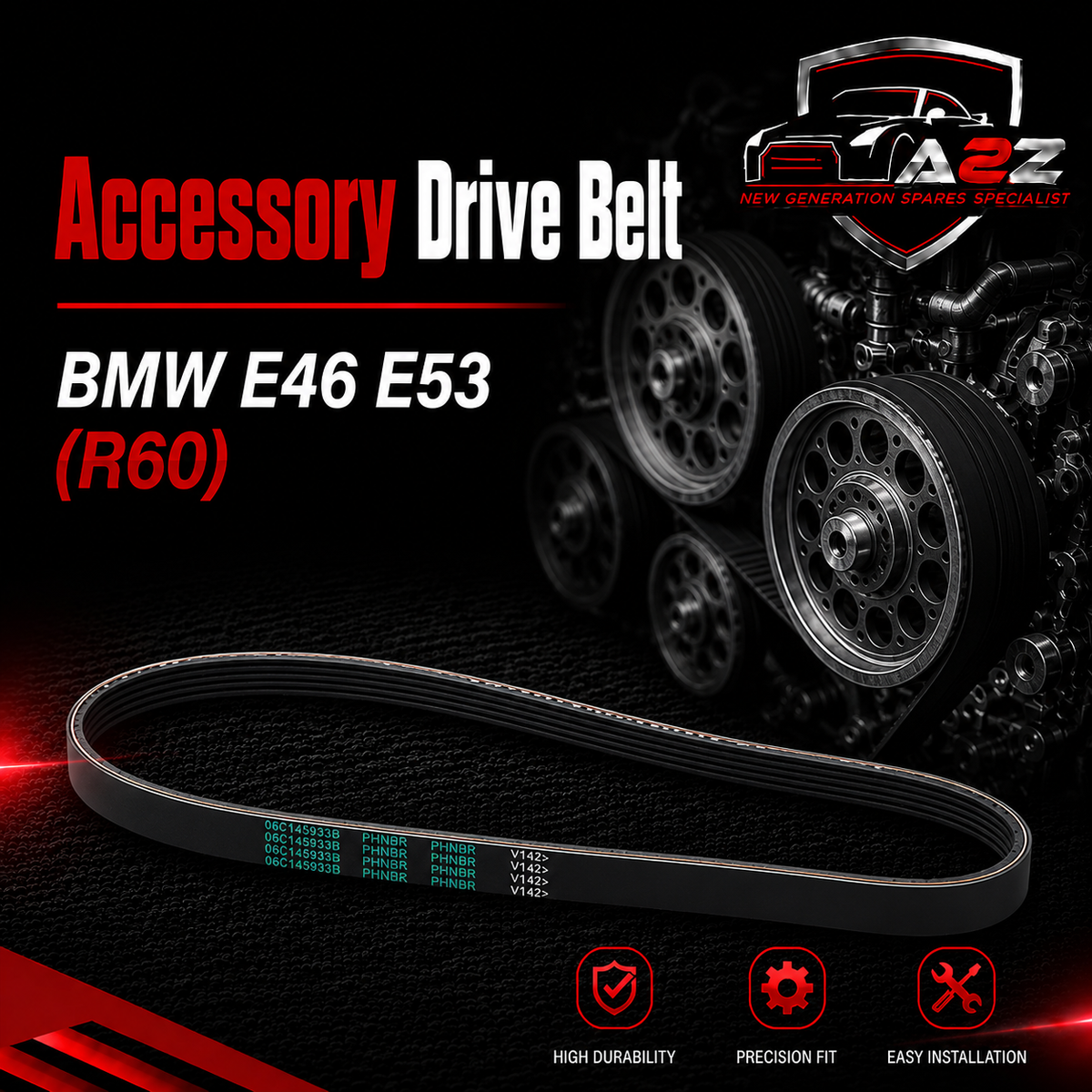 Accessory Drive Belt 11287512762 Compatible With BMW E46 E53