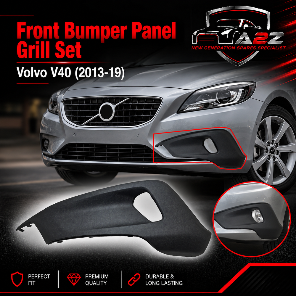 Front Bumper Panel Grill Set Left 31353341 & Right 31353342 Compatible With Volvo V40 (2013-19)