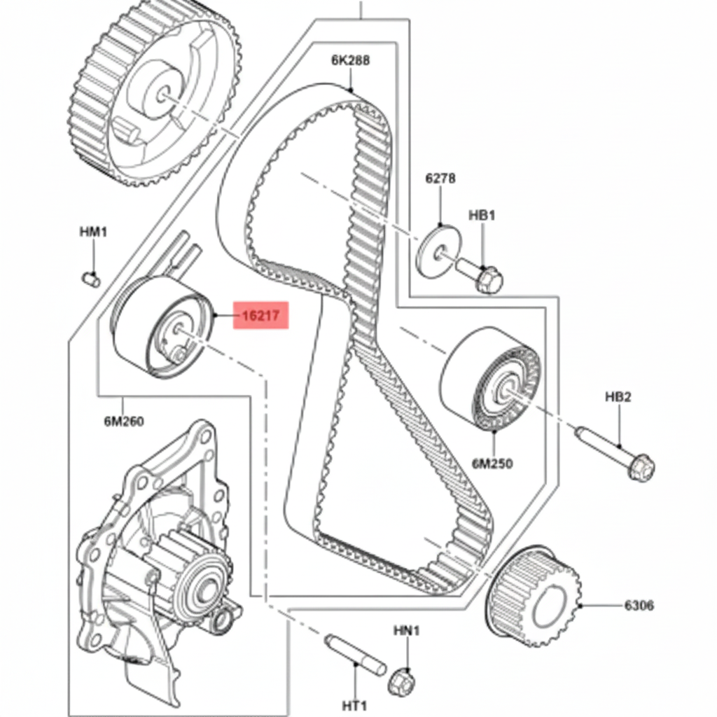 Timing Belt Tensioner LR009395 LR011694 LR001269 Compatible With LAND ROVER & DISCOVERY SPORT (L550) & FREELANDER 2 (L359) | LR2 & RANGE ROVER EVOQUE (L538) Tag no : 7