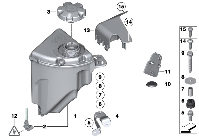 Coolant Bottle 17137647283 17117521071 17117639020 17137601949 17137806038 For BMW 5 Series F10 7 Series F01 F02 F03 Tag-B-22
