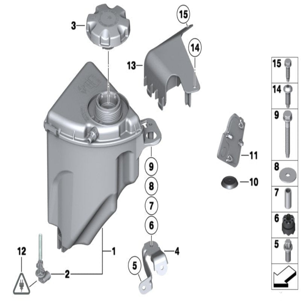 Coolant Bottle 17137647283 17117521071 17117639020 17137601949 17137806038 COMPITABLE WITH BMW 5 Series F10 7 Series F01 F02 F03 Tag-B-22