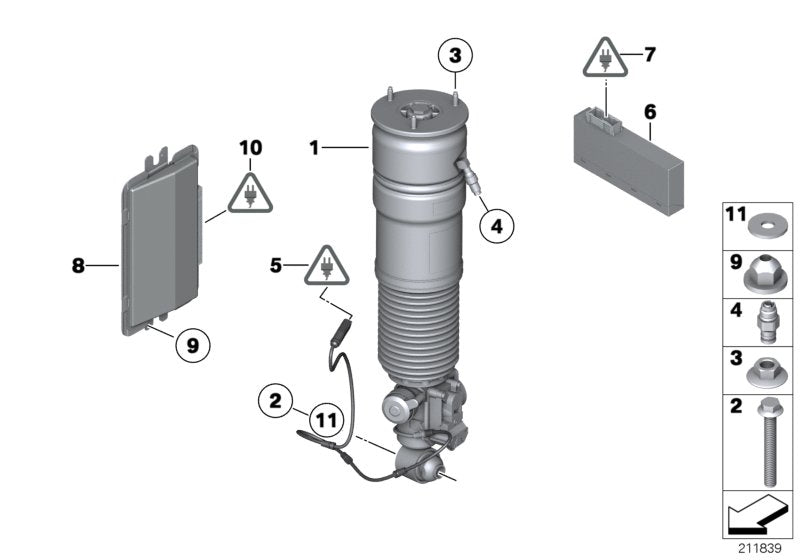 Rear Left Air Suspension Shock Absorber Strut 37126795873 Compatible With OEM quality for Rolls Royce Ghost RR4