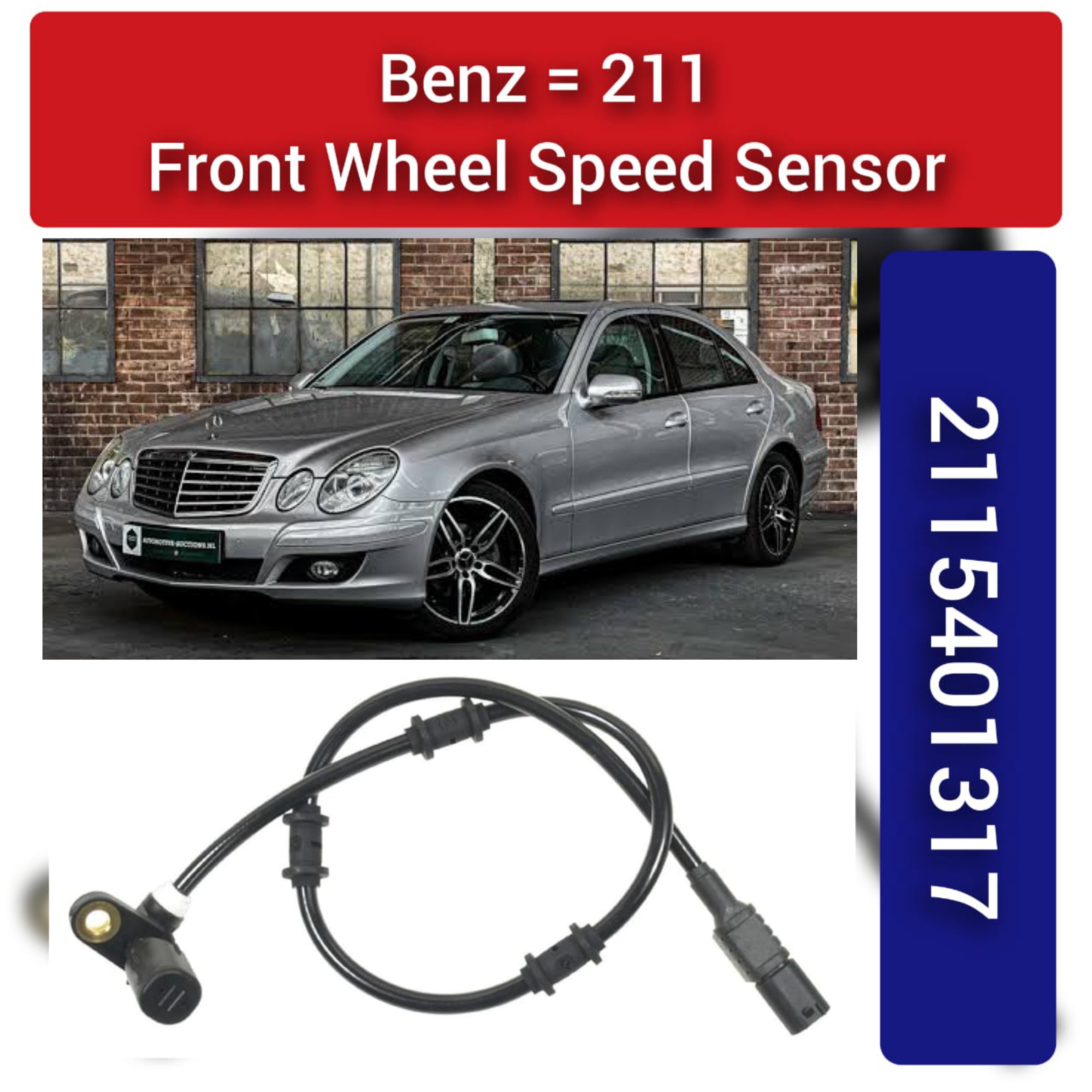 Front Left/Right ABS Wheel Speed Sensor 2115401817 2115402317 2115401317 2115402917 Compatible With MERCEDES-BENZ CLS C219 & E-CLASS W211