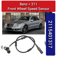 Front Left/Right ABS Wheel Speed Sensor 2115401817 2115402317 2115401317 2115402917 Compatible With MERCEDES-BENZ CLS C219 & E-CLASS W211