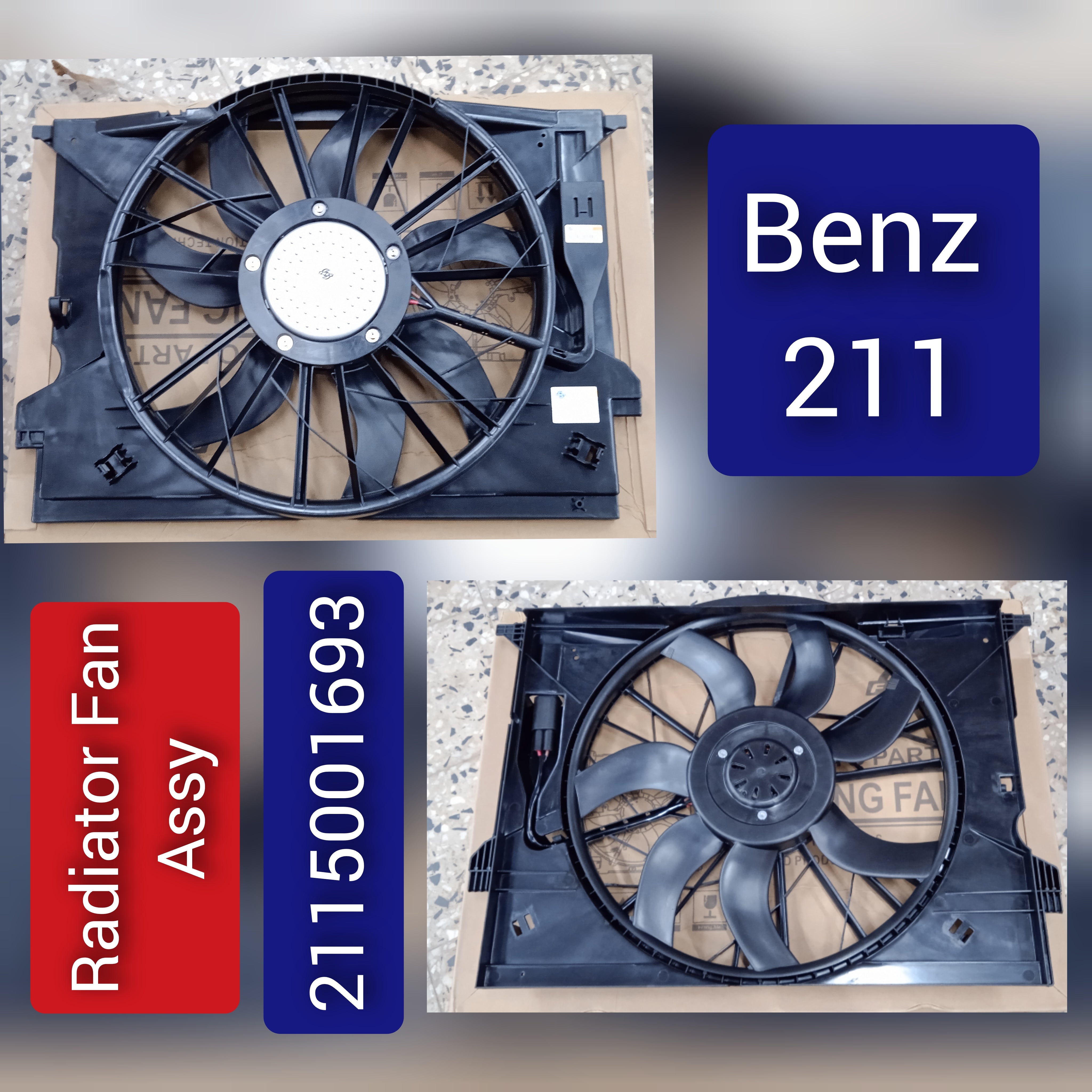 Engine Radiator Cooling Fan Assembly 2115001693 Compatible With MERCEDES-BENZ CLS (C219) &  E-CLASS (W211)