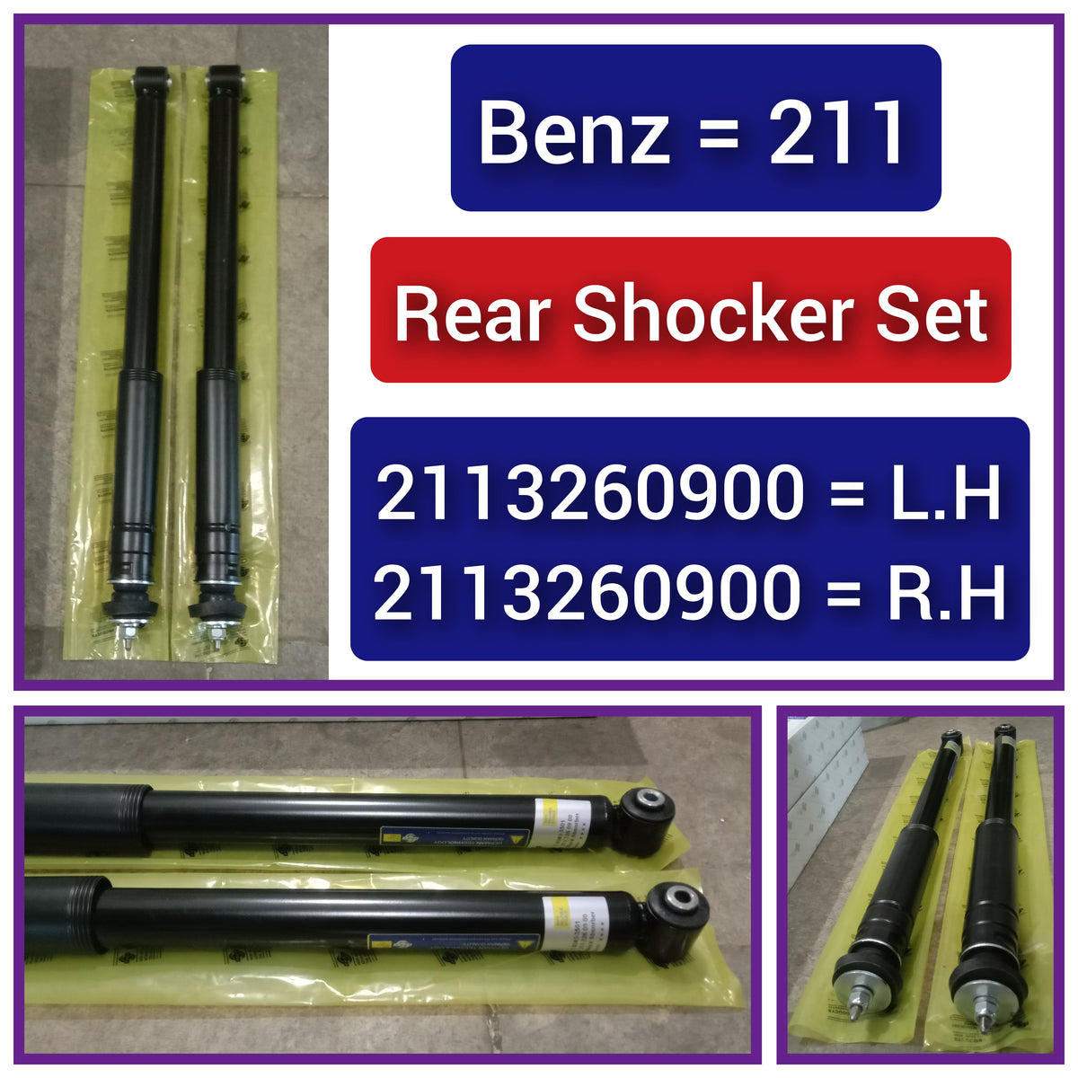 Rear (Left & Right Same) Shock Absorber 2113265100 2113260900 Compatible With MERCEDES-BENZ CLS (C219) &  E-CLASS (W211) (1PCS)