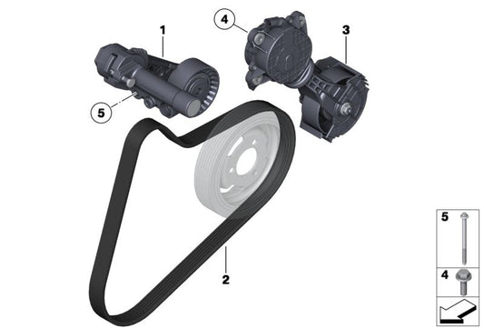Belt Tensioner With Pulley 11287598833 11287598832 7598833 Compatible With MINI MINI (R56) & MINI CLUBMAN (R55) & MINI Coupe (R58) & MINI PACEMAN (R61)