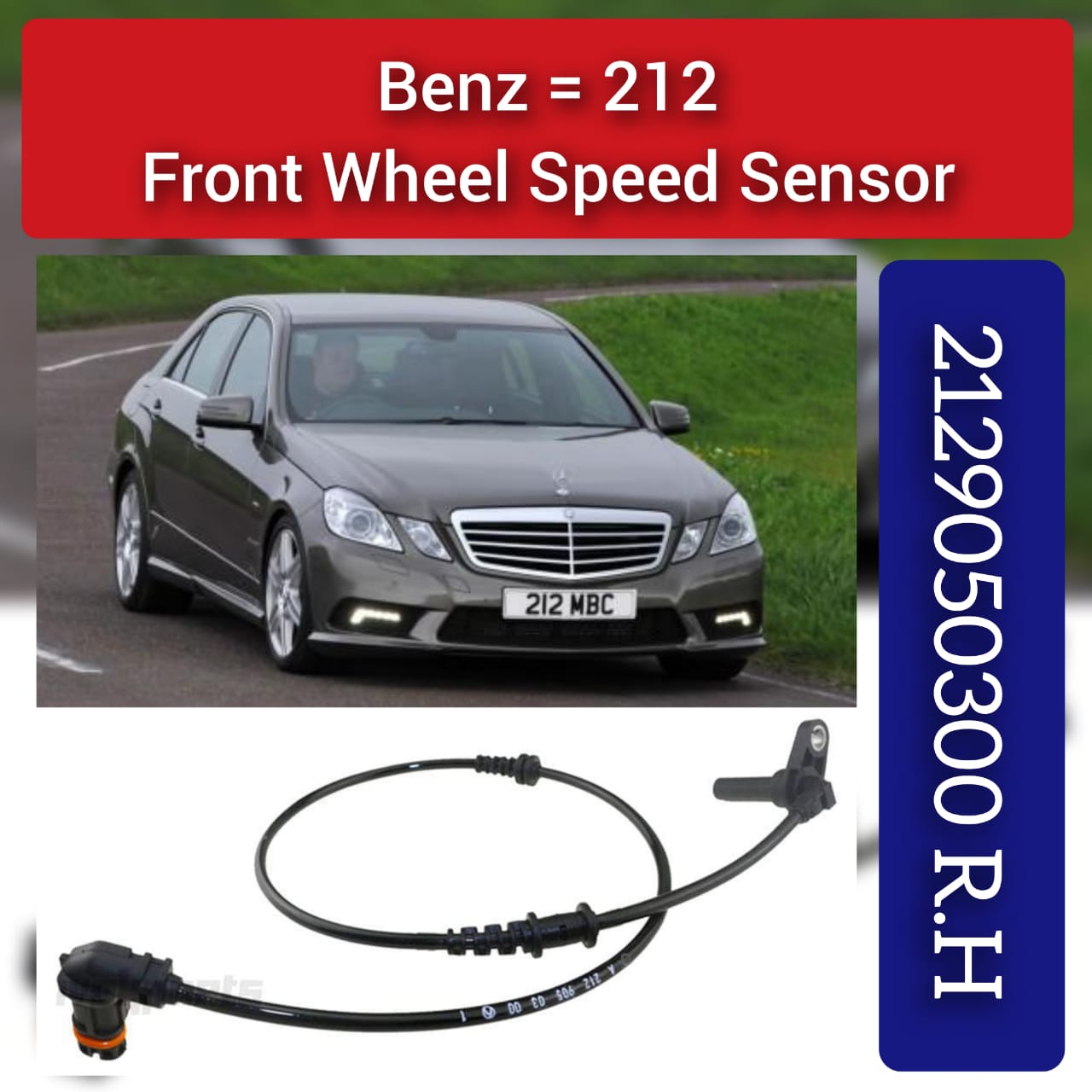 Front Right ABS Wheel Speed Sensor 2125400217 2129050300 A2125400217 A2129050300 Compatible With MERCEDES-BENZ CLS C218 & E-CLASS W212