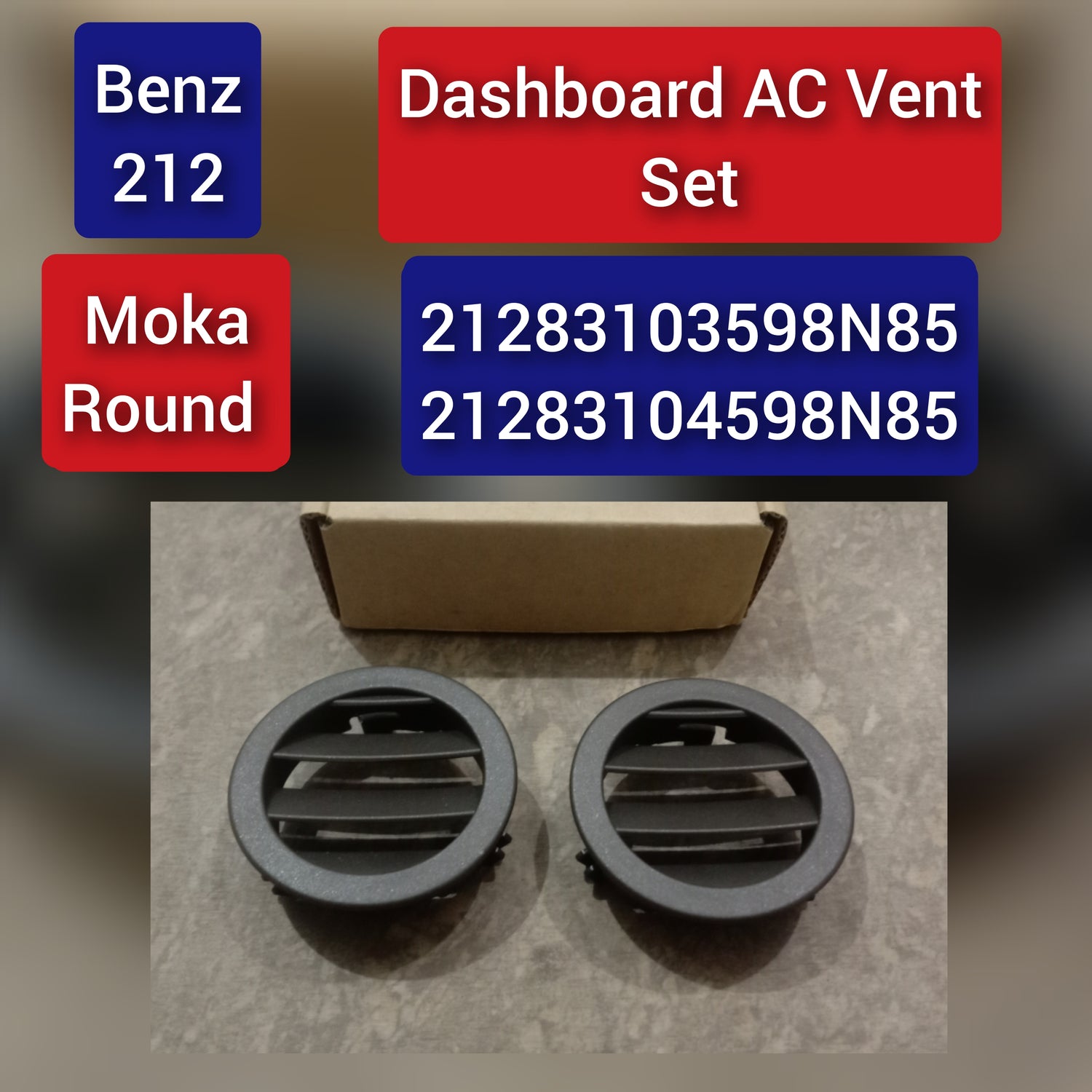 Front Ac Vent Dashboard  Left & Right (Set) 21283103598N85 21283104598N85 Compatible With BENZ=212 Moka Round