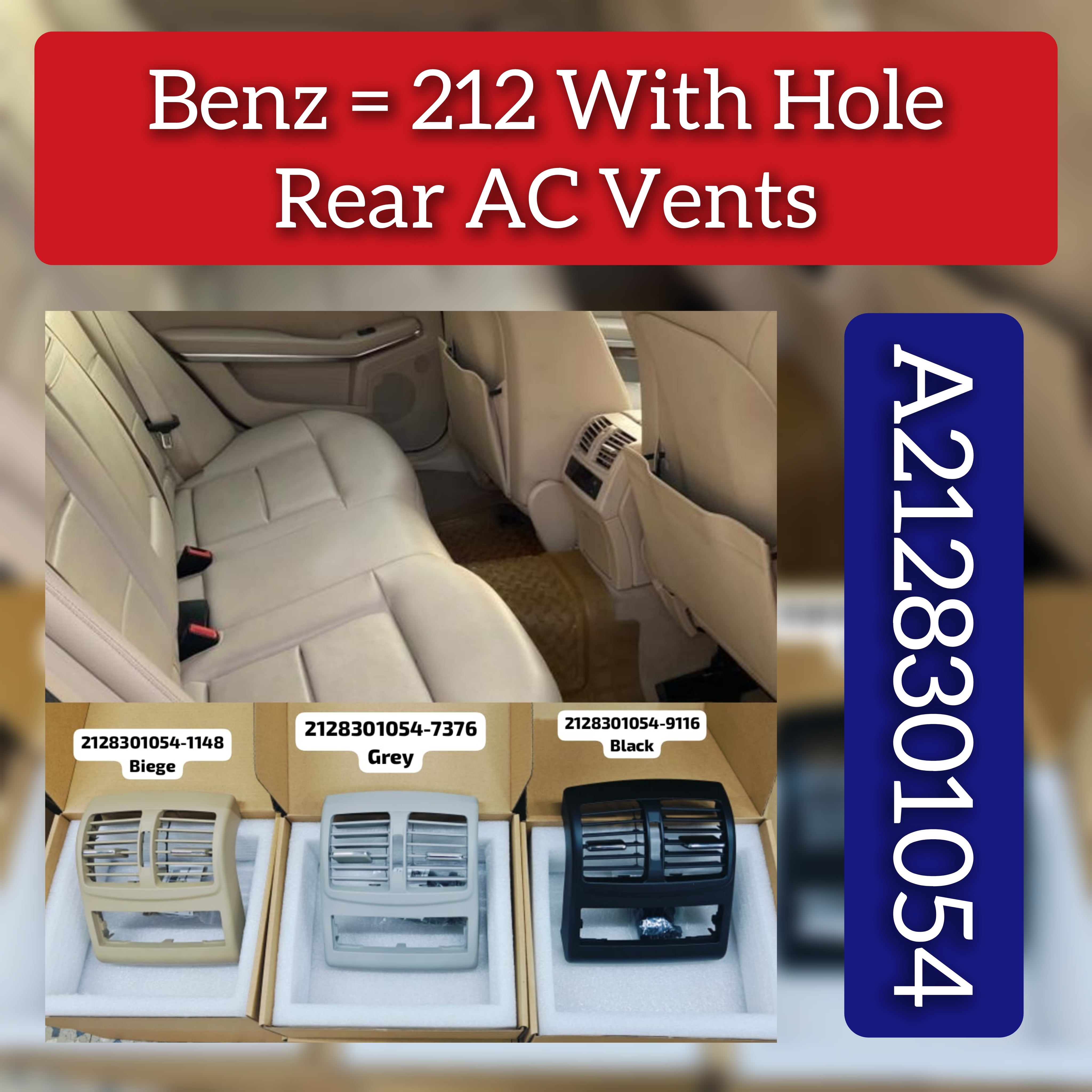 Rear Ac Vent Grille (With Hole) 2128301054-9116 2128301054-8R99 2128301054-1148 2128301054 Compatible With MERCEDES BENZ E-CLASS W212