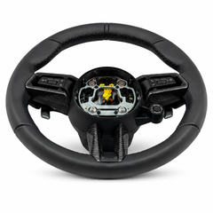 Black Smooth Leather Steering Wheel Compatible With Porsche All Models