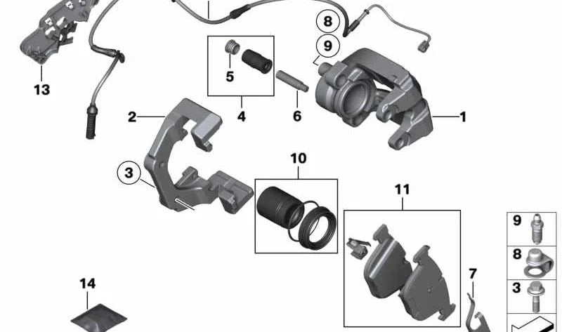 Rear Brake Pad Wear Sensor 34356778038 34356755267 Compatible With BMW 7 Series E65 E66 E67