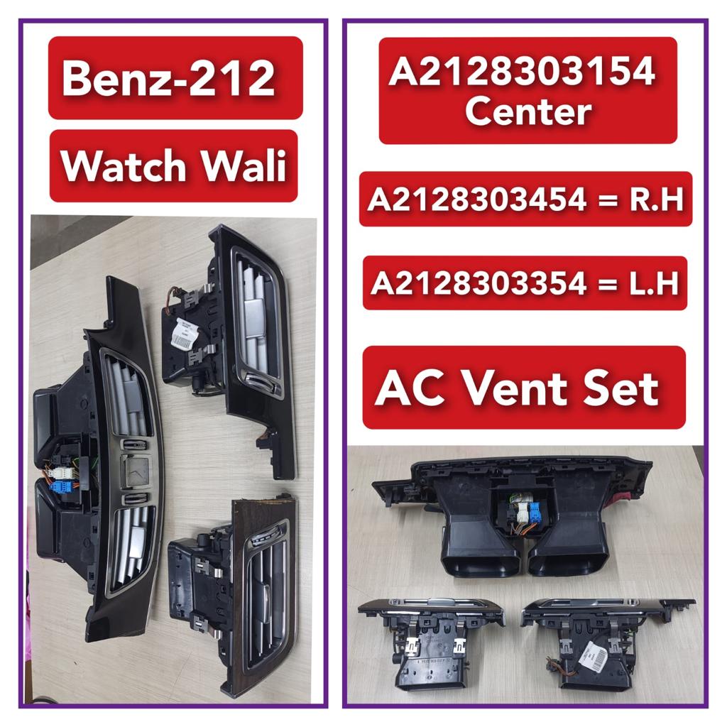 Ac Vent Grille Assembly (Attached Watch)Center A2128303154 & Right A2128303454 & Left A2128303354 Compatible With MERCEDES BENZ E-CLASS W212
