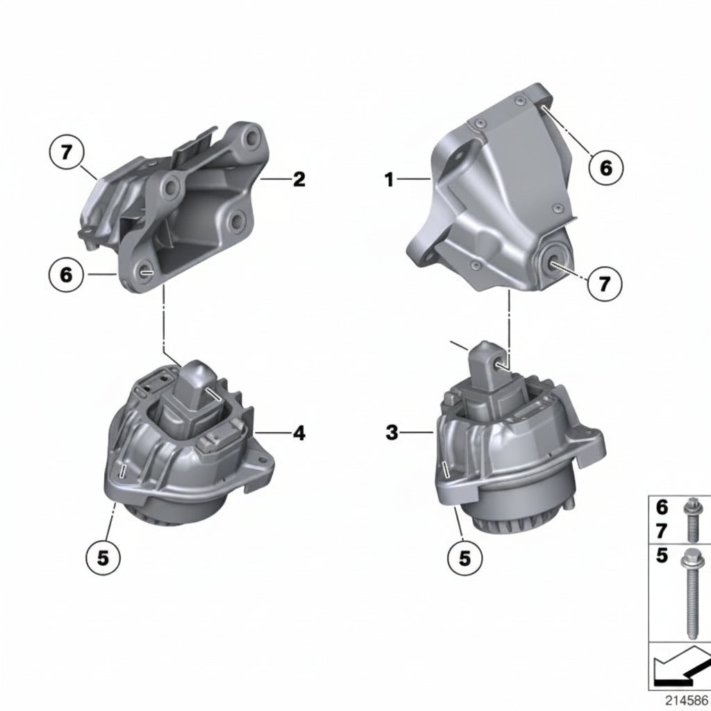 Engine Mount Set Left 22116796547 22116777363 & Right 22116796548 22116777364 Compatible With BMW F01 F02