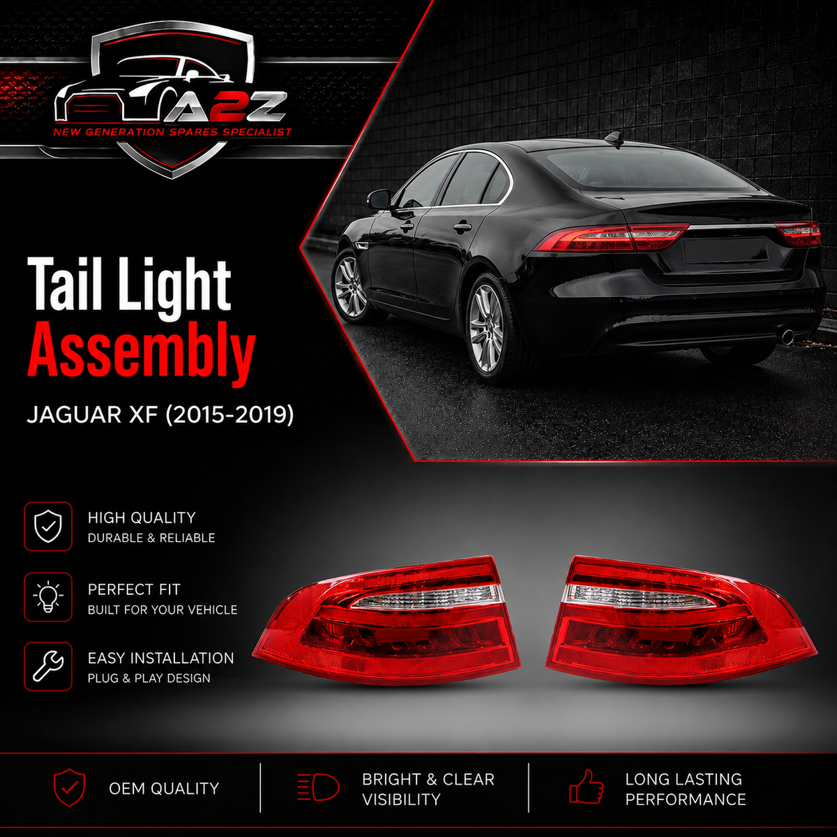 Complete Tail Light Assy Right T4N24352 Left T4N24353 Compatible With Jaguar  XF Tag No.16