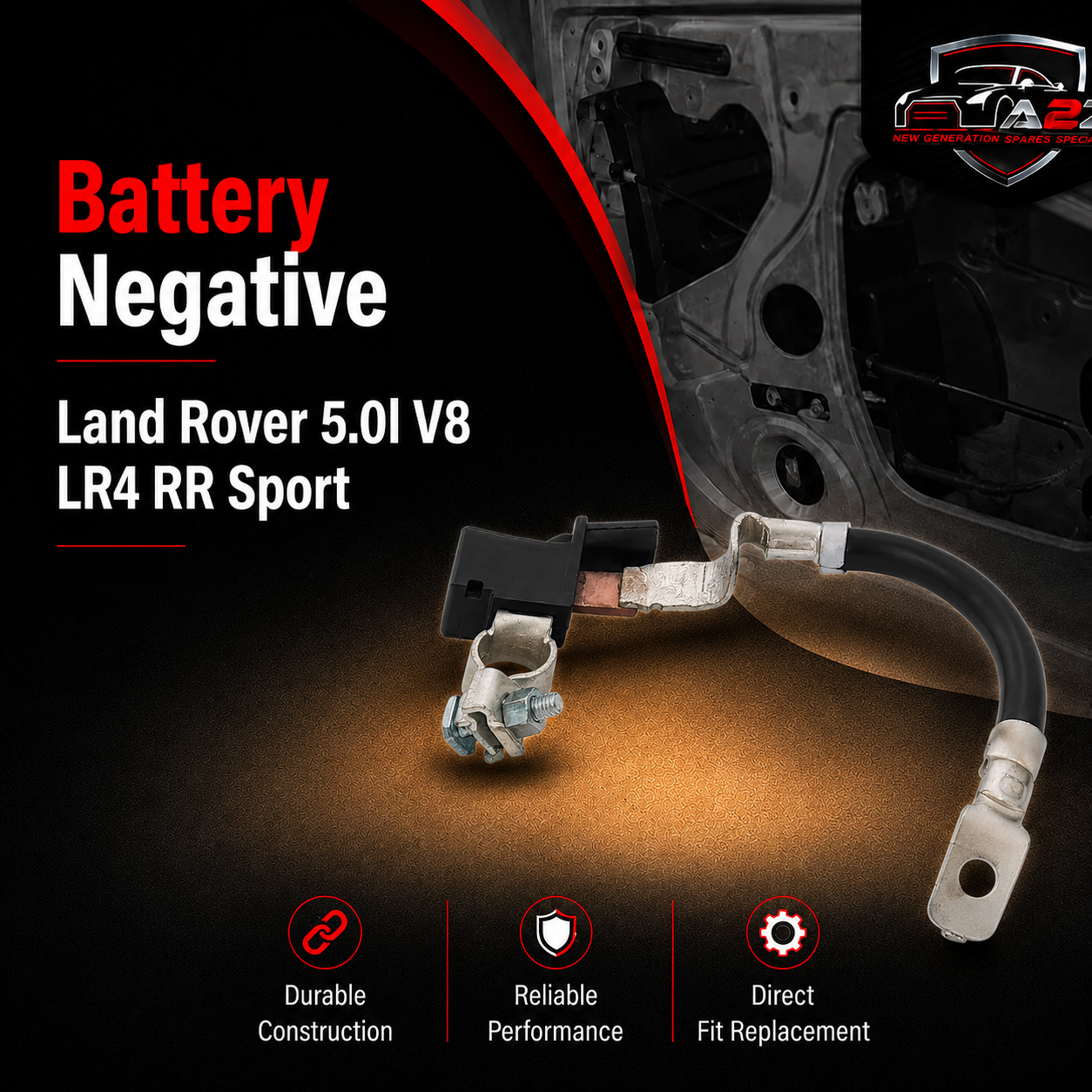 Battery Negative LR048601 Compatible With Land Rover 5.0l V8 LR4 RR Sport
