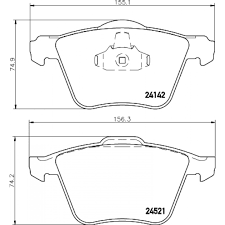 Front Brake Pad 30793539 2414201 P24077 Compatible With VOLVO S60 II 134 & S60 II Cross Country 134 & S80 II 124