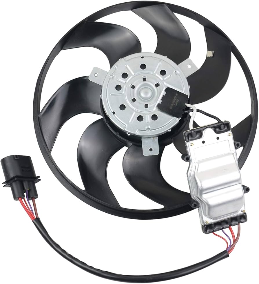 Engine Cooling Fan Motor Fan Assembly (Small) 7L0959455F Compatible With AUDI Q7 (4LB) & PORSCHE CAYENNE (9PA) & VW TOUAREG (7LA, 7L6, 7L7)