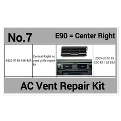 Center Right AC Conditioner Air Vent Grill Outlet Tab Clip Repair Kit 64229130458 Compatible With BMW 3 Series E90 Tag-ACR-07