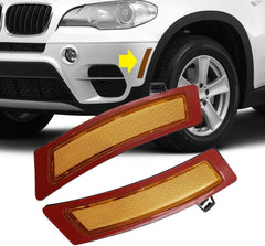 Front Bumper Reflector Left 63147274433 & Right 63147274434 Compatible with BMW X5 E70 2011-2013 Tag-FBL-06