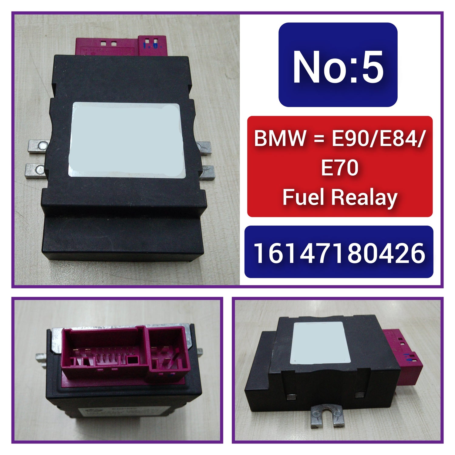 Fuel Pump Control Module 16147180426 16147276046 16147268028 16147263392 16147229173 Compatible with BMW 3 Series (E90) & X1 (E84) & X5 (E70) & X6 (E71, E72) & Z4 Roadster (E89) (2010 -18) Tag-FR-05