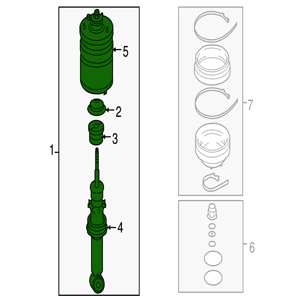 Rear Air Suspension Shock Absorber Strut Without Sensor RPD501090 Compatible With LAND ROVER DISCOVERY IV (L319) | LR4 & RANGE ROVER SPORT I (L320)