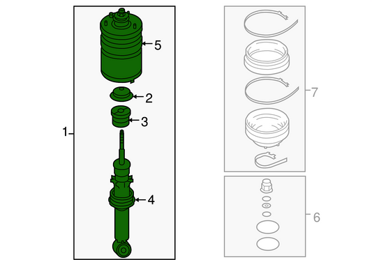 Rear Air Suspension Shock Absorber Strut Without Sensor RPD501090 Compatible With LAND ROVER DISCOVERY IV (L319) | LR4 & RANGE ROVER SPORT I (L320)