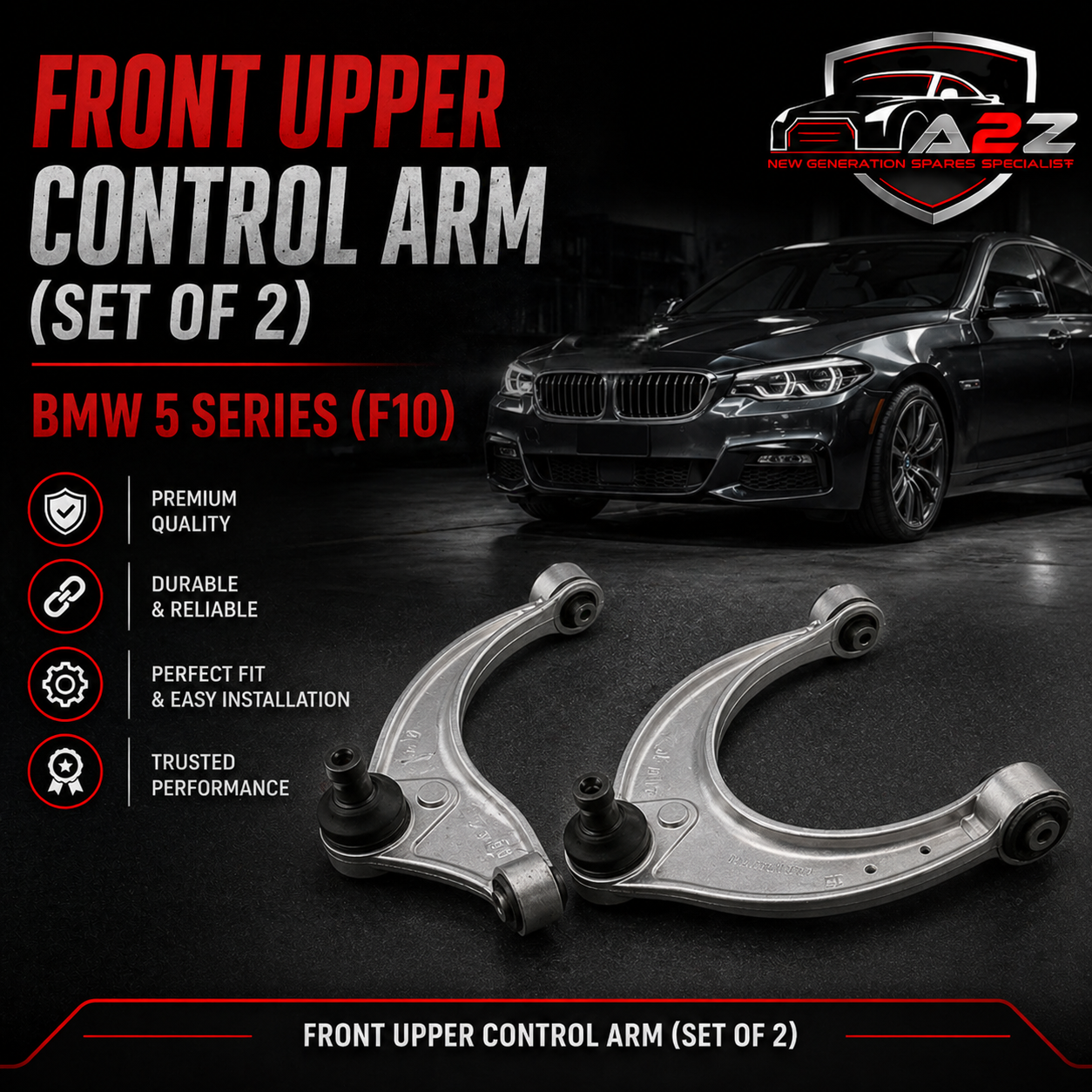 Front Upper Control Arm (Set Of 2) 31126775967 Compatible with BMW 5 Series (F10) & 5 Gran Turismo (F07) & 7 Series (F01, F02, F03, F04)