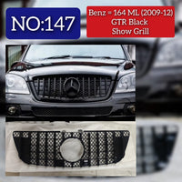 GTR Black Chrome Show Grill  Compatible With Mercedes Benz ML-Class W164 (2009-2012) Tag 147