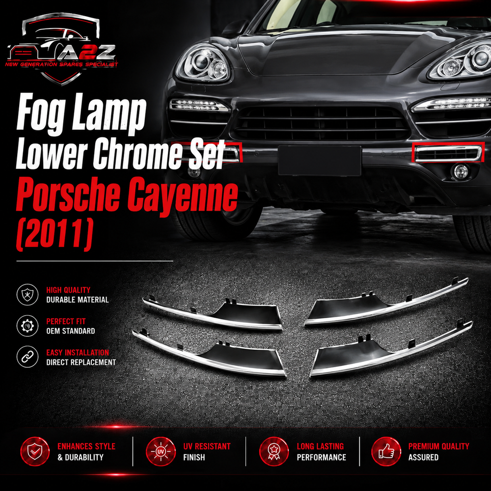 Fog Lamp Lower Chrome Set Left 95850587720 & Right  95850587720G2L Compatible With Porsche Cayenne (2011) Tag No.154