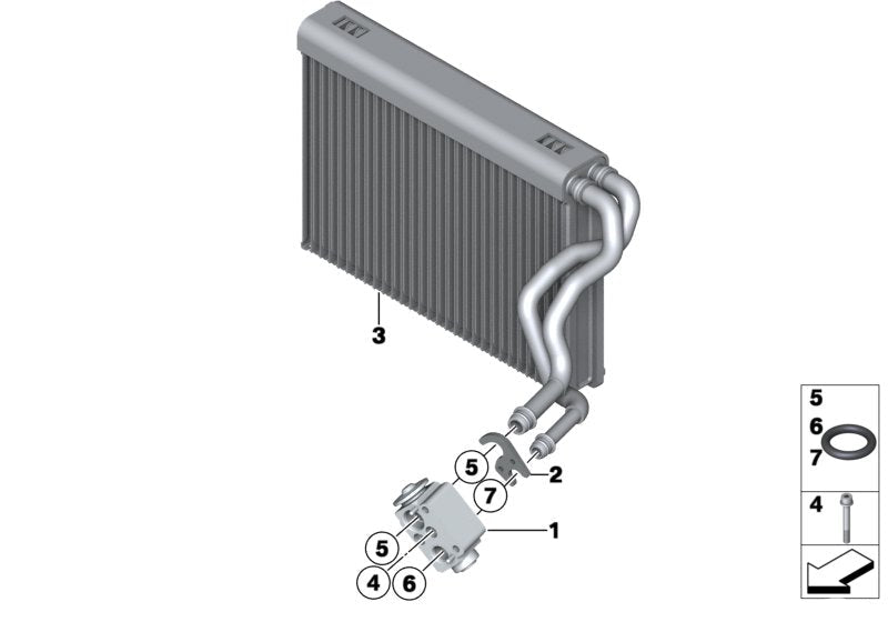Air Conditioning Evaporator (Cooling Coil) 64119262433 Compatible with BMW X3 F25 & F26 X3 Tag No.104