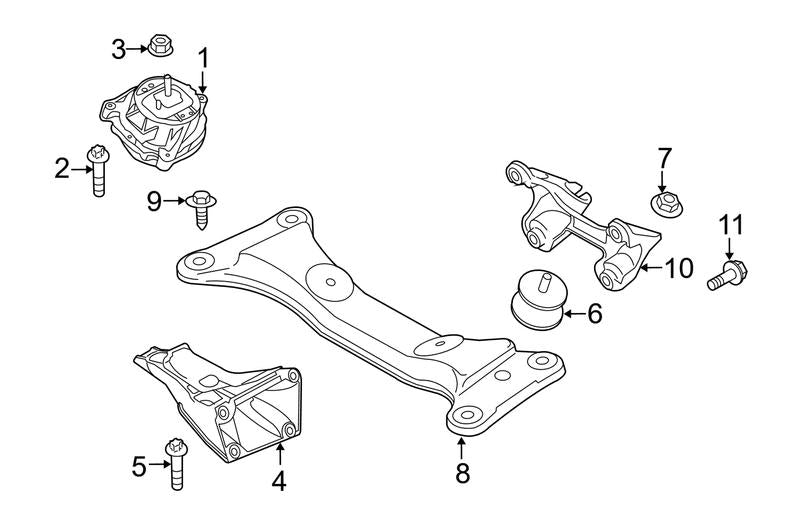 Front Engine Mount Set Compatible With BMW 1 Series  F20 & 3 Series F30, F80 Engine Mount Left 22116787657 & Right 22116787658