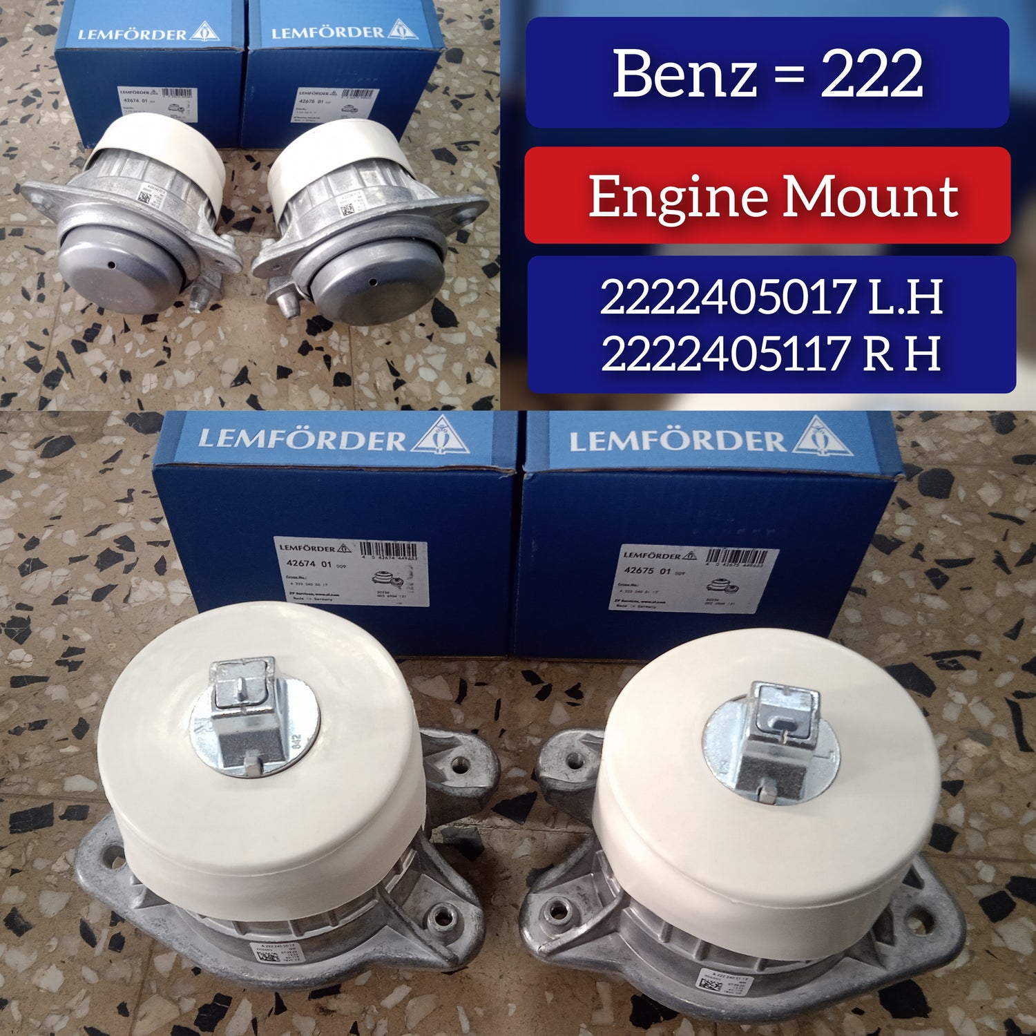 Engine Mount Left 2222405017 Right 2222405117 Compatible With MERCEDES-BENZ S-Class W222