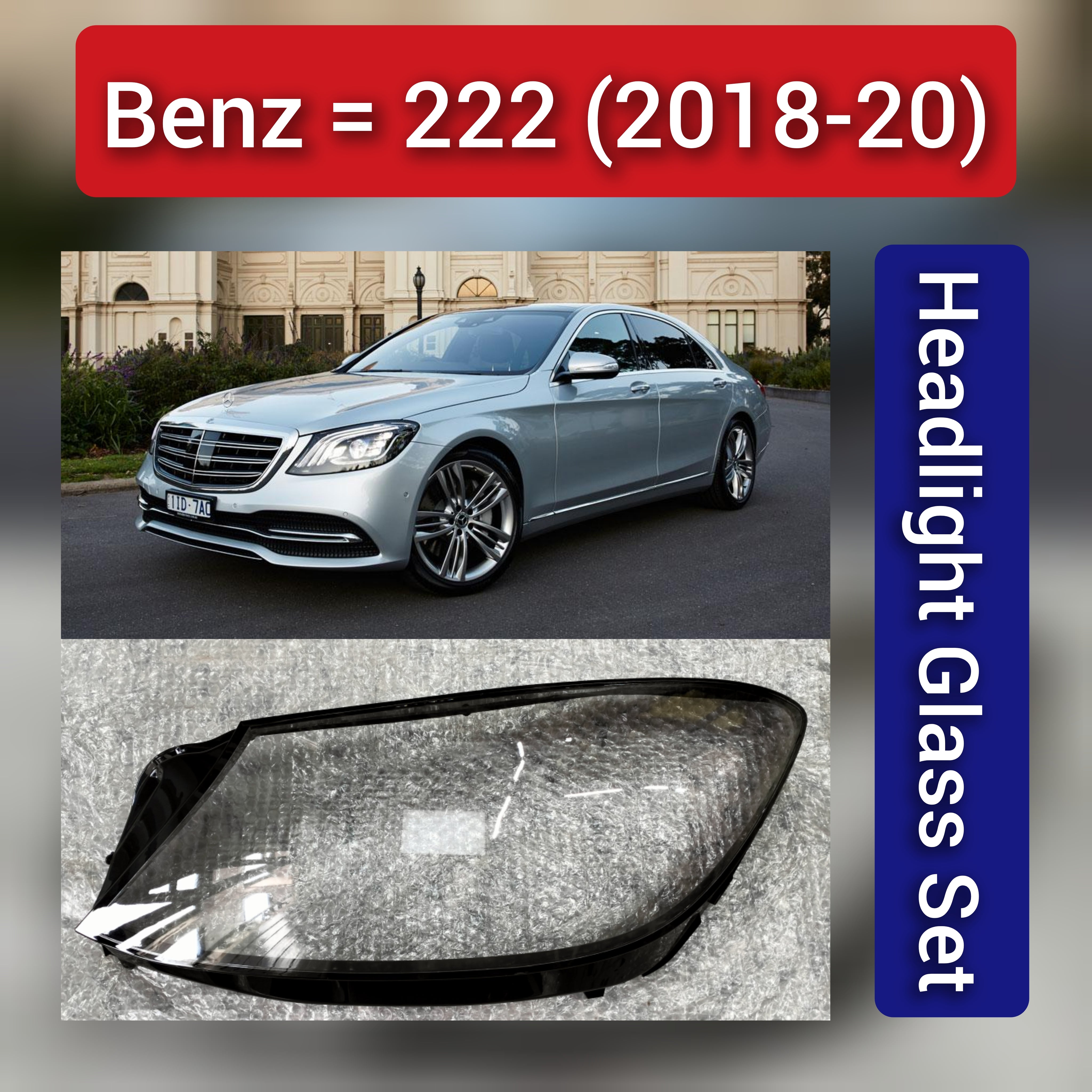 Front Headlight Glass Compatible with Mercedes-Benz S-CLASS W2222018 - 2020.