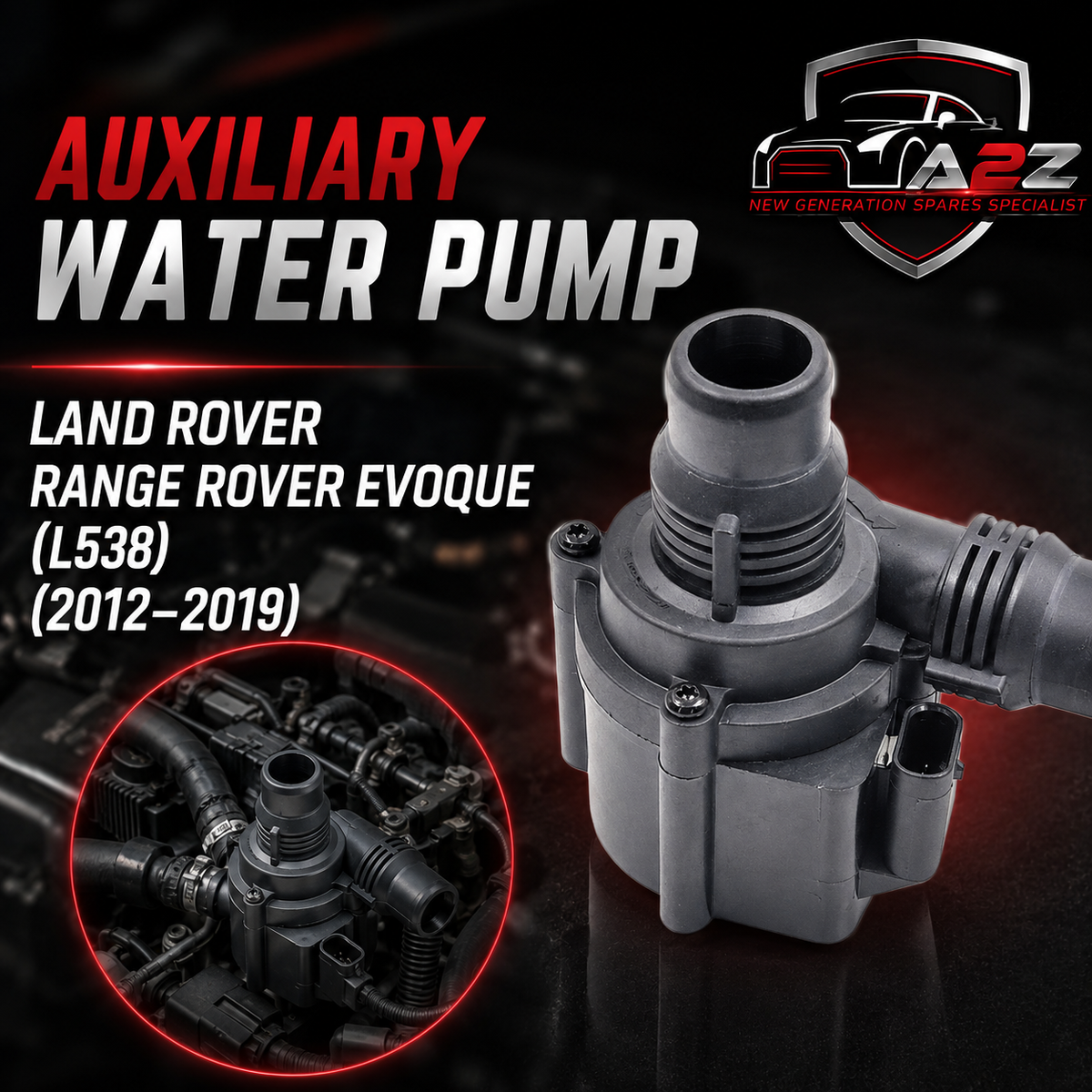 Auxiliary Water Pump J9C5220 Compatible With LAND ROVER RANGE ROVER EVOQUE (L538) Tag No.14