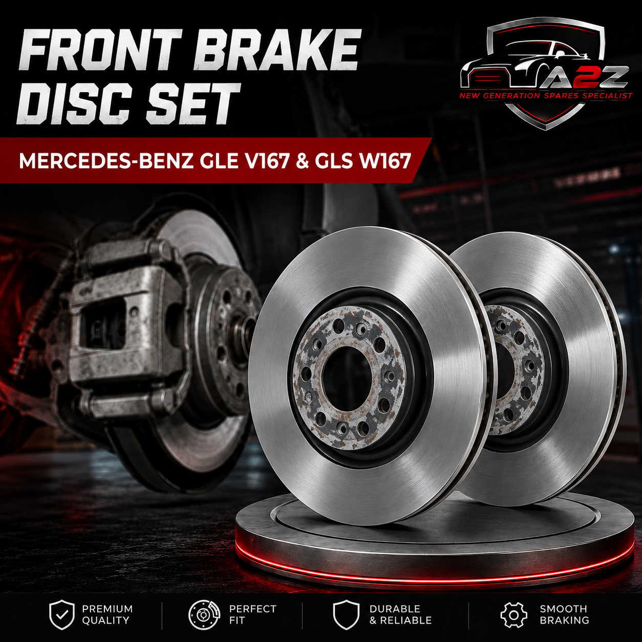 Front Brake Disc Set 1674210901 A1674210901 167421090107 Compatible With MERCEDES-BENZ GLE V167 & GLS W167