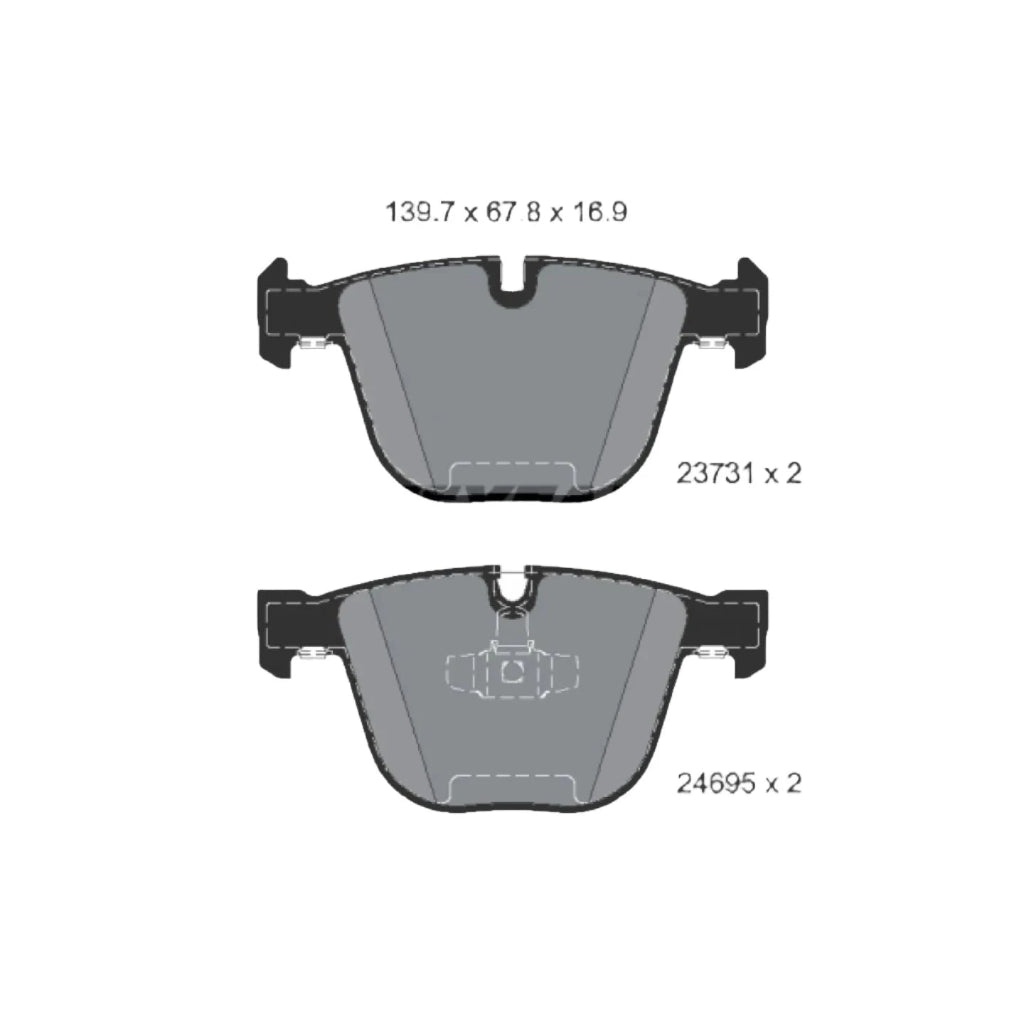 Rear Brake Pad 34216790966 2445801 2373101 P06053 Compatible With BMW 7 Series F02