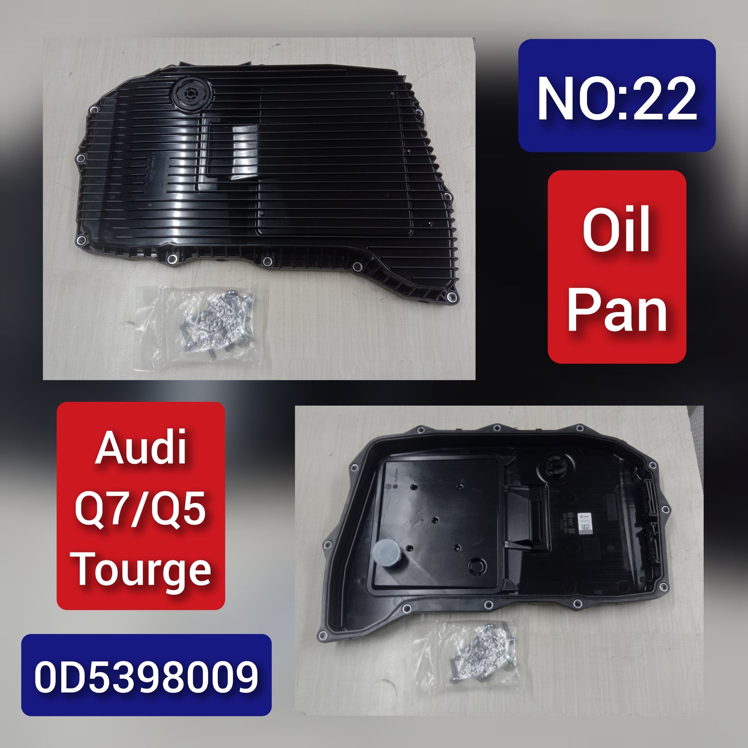 Transmission Oil Pan 0D5398009 0D5398009C 0D5398010 D5398009 D5398009C D5398010 1103298006 Compatible With AUDI A5 Q5 Q7 Tag-OP-22