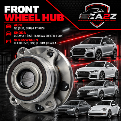Front Wheel Hub 1K0407621F & 5K0498621 & 8J0598625 Compatible With AUDI Q3 (8UB, 8UG) & TT (8J3) & SKODA OCTAVIA II (1Z3) | LAURA & SUPERB II (3T4)  & VW BEETLE (5C1, 5C2) | FUSCA | BJALLA