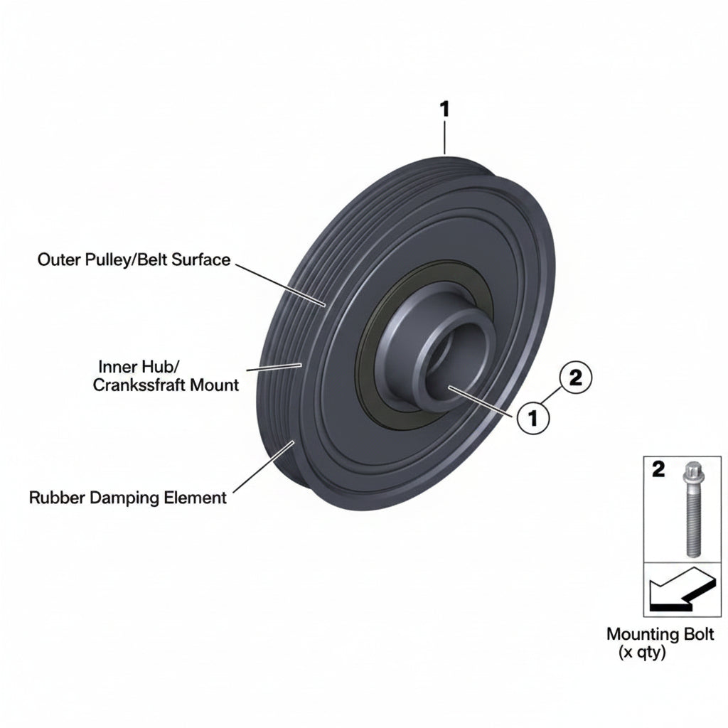 Belt Pulley VD1195 11238477129 Compatible With MINI MINI COUNTRYMAN (R60) | MINI COUNTRYMAN / COOPER COUNTRYMAN | CROSSOVER (CONTINENTAL)