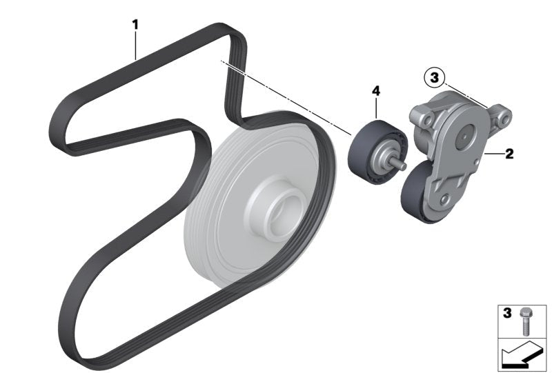 Belt Tensioner With Pulley 11287823374 Compatible with MINI (R56) & MINI CLUBMAN (R55) & MINI COUNTRYMAN (R60) &  MINI Convertible (R57) & MINI Coupe (R58) & MINI PACEMAN (R61) & MINI Roadster (R59)