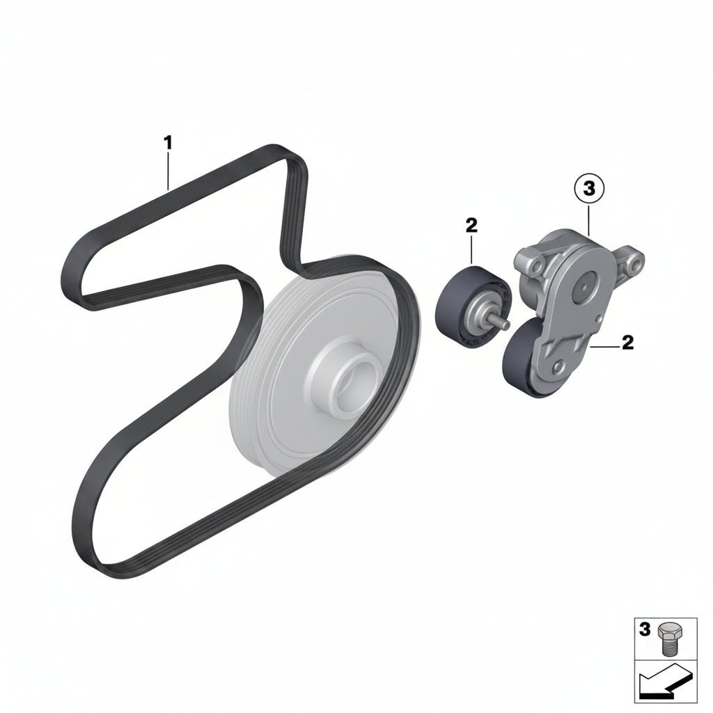 Belt Idler Pulley 11287823380 11287823374 11288511919 Compatible with  MINI (R56) & MINI CLUBMAN (R55)& MINI COUNTRYMAN (R60) & MINI Convertible (R57) & MINI Coupe (R58) & MINI PACEMAN (R61) & MINI Roadster (R59) Tag no : 9