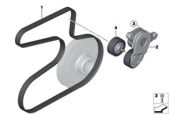 Belt Tensioner With Pulley 11287823374 Compatible with MINI (R56) & MINI CLUBMAN (R55) & MINI COUNTRYMAN (R60) &  MINI Convertible (R57) & MINI Coupe (R58) & MINI PACEMAN (R61) & MINI Roadster (R59)