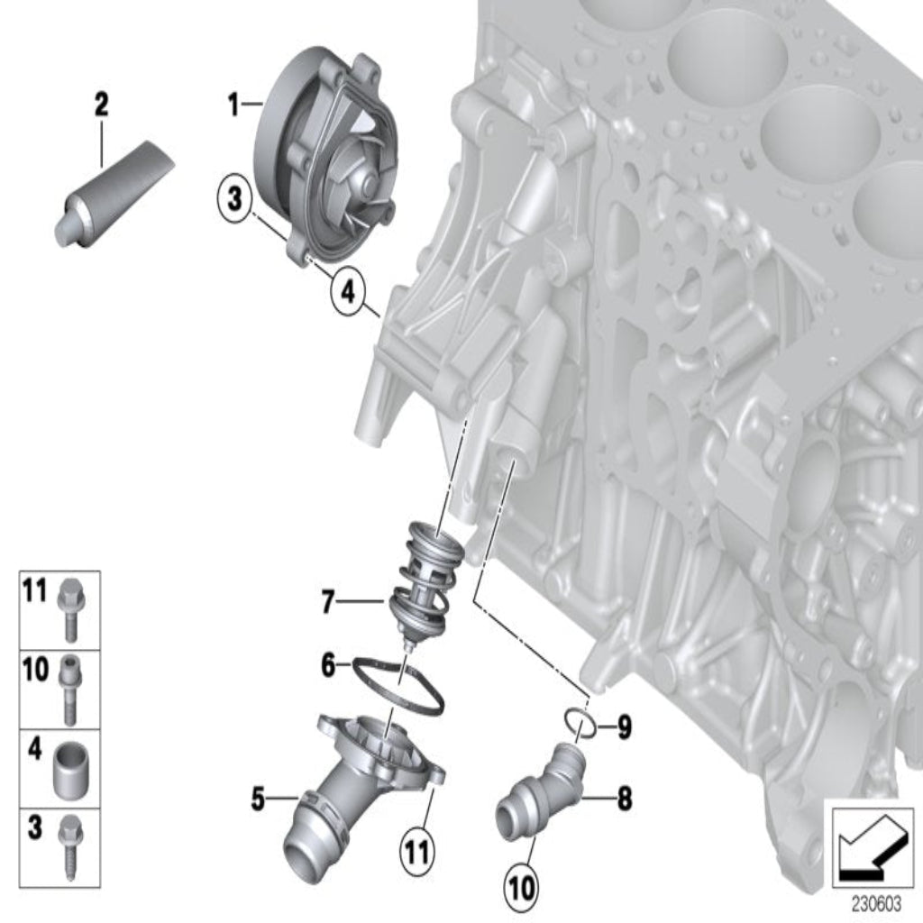 Elbow (Thermostat) 11518512445 Compatible With MINI COUNTRYMAN R60 Tag-E-91