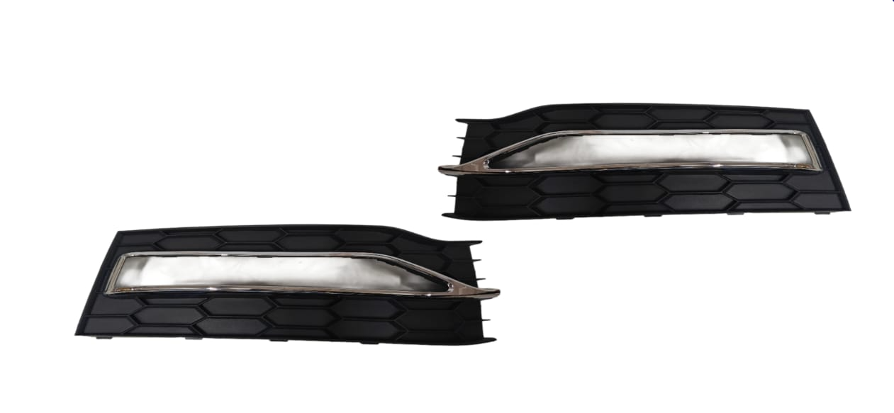 Fog Lamp Cover Set (With Chrome) Left 3V0853665B 3V0853767D & Right 3V0853666B 3V0853768D Compatible With Skoda Superb (2019-2024) Tag No.1163