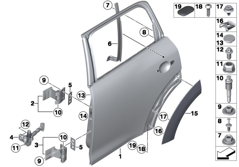 Rear Left Wheel Arch (EYEBROW ) 51779801885 Compatible With MINI COUNTRYMAN (R60) | Tag No.119