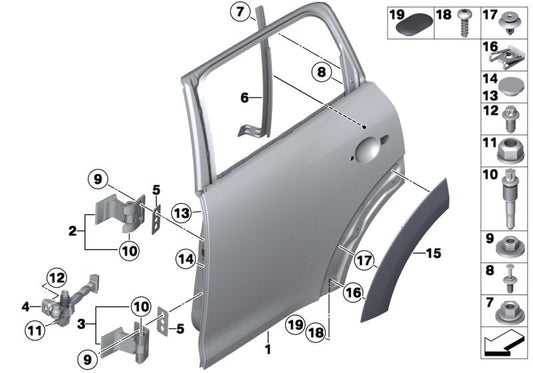 Rear Left Wheel Arch (EYEBROW ) 51779801885 Compatible With MINI COUNTRYMAN (R60) | Tag No.119