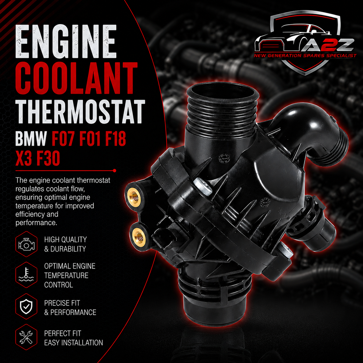 Engine Coolant Thermostat 11537601158 Compatible With BMW F07 F01 F18 X3 F30
